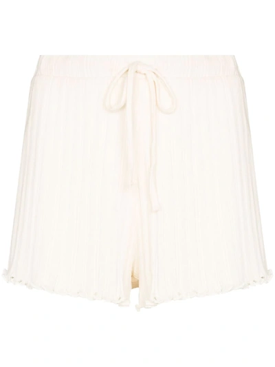 Skin Randi Drawstring Cotton Shorts In Neutrals