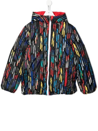 Paul Smith Junior Teen Ski-print Padded Down Jacket In Multicolour