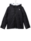 Paul Smith Junior Ski-print Reversible Padded Jacket In Black