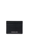 Michael Kors Logo-print Leather Card Wallet In Schwarz