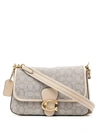 Coach Soft Tabby Shoulder Bag In Signature Jacquard In Weiss