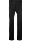Tagliatore Straight-leg Virgin Wool Trousers In Schwarz