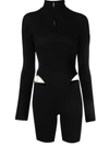 Jacquemus Ribbed Cut-out Jumpsuit In Schwarz