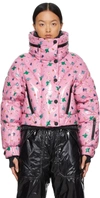 Moncler Genius Womens Light Pink X 3 Moncler Grenoble Plumel Graphic-print Shell-down Hooded Jacket M In 521 Pink