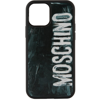 Moschino Black Painted Logo Iphone 12/12 Pro Case In 7952 Black