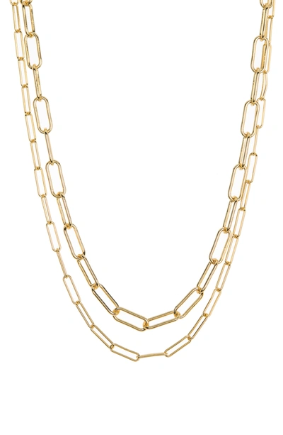 Adornia 14k Gold Plated 3mm & 4mm Paperclip Chain Necklace Set