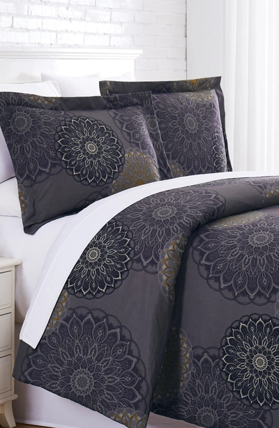 Southshore Fine Linens Midnight Floral Duvet Cover Set In Midnight Floral Black