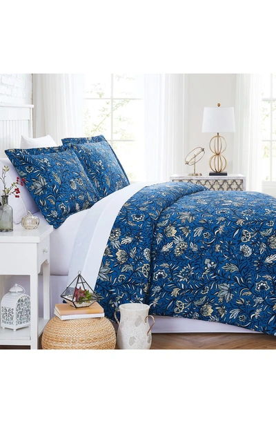 Southshore Fine Linens Blooming Blossoms Duvet Cover Set In Blue