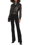 JUST CAVALLI STUDDED LEATHER BIKER JACKET,3074457345627620678