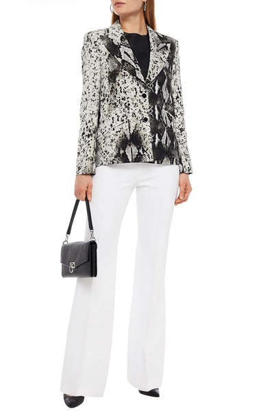 Just Cavalli Snake-print Crepe Blazer In Black