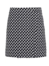 Off-white Abstract-printed Wrap Mini Skirt In Black & White