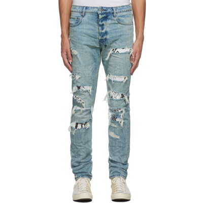 Ksubi Chitch Nowhere Authentic Trashed Jean Light Blue In Authentik Trashed