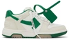Off-white Green Out Of Office Low Sneakers In White,green