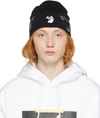 OFF-WHITE BLACK WOOL LOGO BEANIE