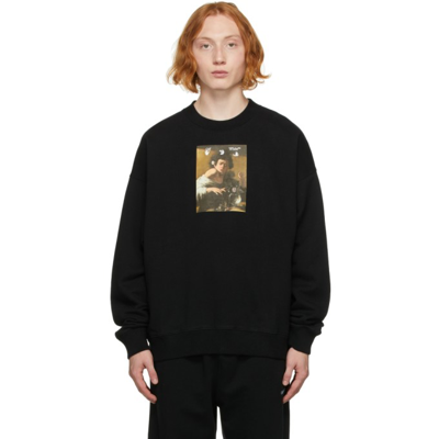 Off-white Black Cotton Sweatshirt With Caravaggio Print