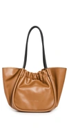 Proenza Schouler Large Ruched Smooth Leather Tote Bag In Tapenade