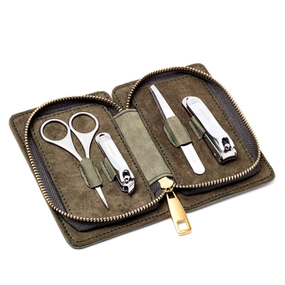 Breed Sabre 4 Piece Surgical Steel Groom Kit In Brown