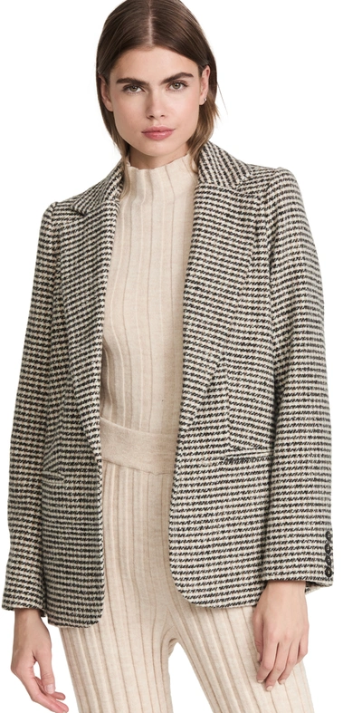 Astr Harlow Blazer In Hazelnut-black Houndstooth