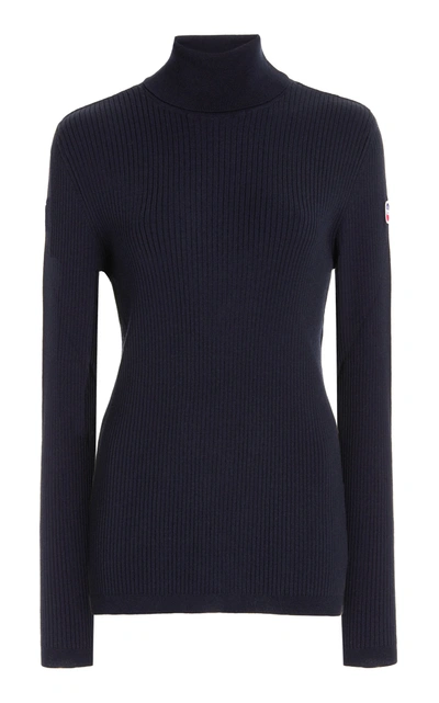 Fusalp Women's Ancelle Ribbed-knit Turtleneck Top In Navy,red