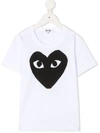 Comme Des Garçons Play White T-shirt For Kids With Logo In White
