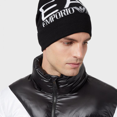 Ea7 Beanie Black Acrylic Man