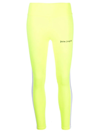 Palm Angels Women Side Stripe Logo Leggings Fluo In Yellow