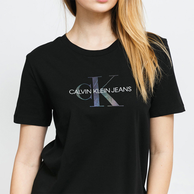 Calvin Klein 【自营极速出货】ck 女士短袖圆领t恤J20j215316 In Black | ModeSens