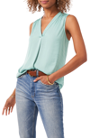 Vince Camuto Rumpled Satin Blouse In Agave
