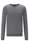 Hugo Boss Crew Neck Sweater In Virgin Wool In Grey
