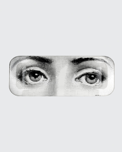Fornasetti Occhi Tray, 9.8" X 23.62" In White/black
