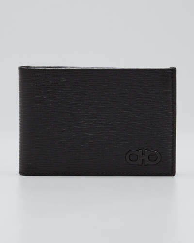 Ferragamo Men's Revival Gancini Wallet In Nero