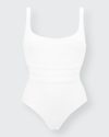 Eres Asia Scoop-neck One-piece Swimsuit With Waistband Detail In Sauge