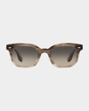 Brunello Cucinelli Filu Oval Acetate Sunglasses In Light Beige