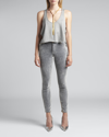 Tom Ford Silk And Cotton Racerback Top In Heather Grey