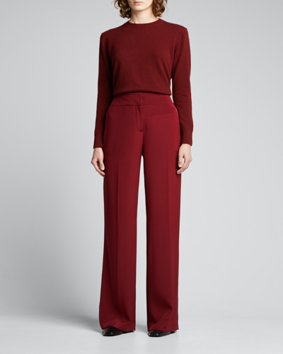 Lafayette 148 Dalton High-rise Pants In Antique Ruby