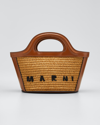 Marni Tropicalia Micro Raffia Tote Bag In Z3o93 Sand Storm