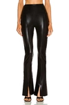 Norma Kamali Spat Faux Leather Flared Leggings In Black Foil