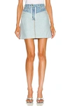 Helmut Lang Inside Out Denim Mini Skirt In Light Wash