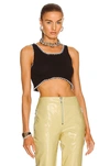 Aisling Camps Black Whipstitch Cropped Knit Vest In Black & White