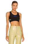 Versace La Greca Monogram Print Sports Bra In Nero & Stampa