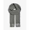 Johnstons Fringed Cashmere Scarf In Granite