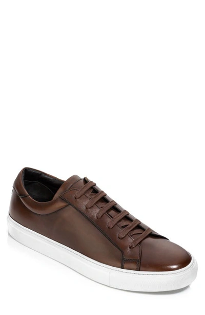 To Boot New York Burnished Leather Trainers In Cognac