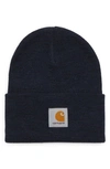 Carhartt Heather Knit Watch Hat In Dark Navy