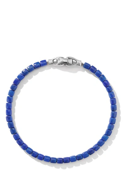 David Yurman Spiritual Bead Bracelet In Silver/ Lapis