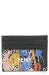 FENDI X NOEL FIELDING PRINT LEATHER CARD CASE,7M0164-AH8Q