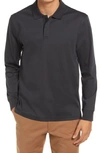 Club Monaco Refined Long Sleeve Polo In Caviar