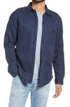 Vintage Men's Spread-collar Ribbed Fleece-lined Shirt-jacket In Dk Navy/ Navy