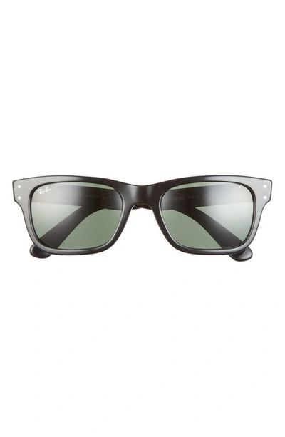 Ray Ban 55mm Rectangular Sunglasses In Black/ Green