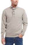 Barbour Patch Wool Quarter Zip Pullover In White