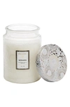 Voluspa Mokara Large Embossed Glass Candle 16 Oz. In Mokara